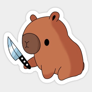 Capybara with knife! Sticker